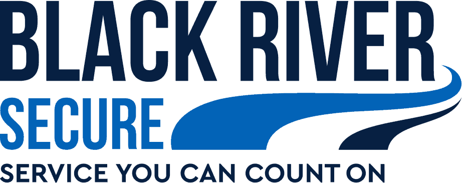 Black River Secure logo with river graphic and company name.