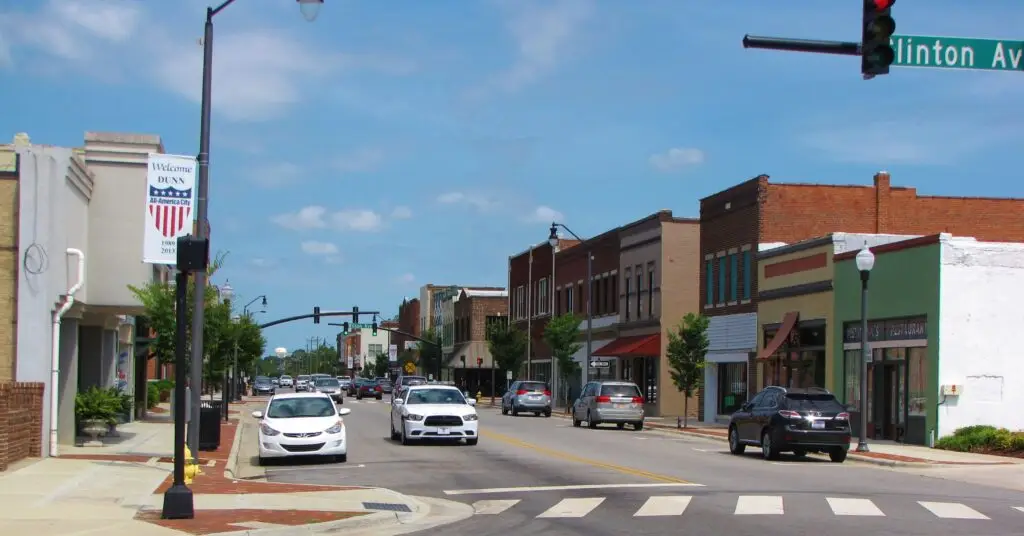 Downtown Dunn, NC, where Black River Secure provides managed IT services.